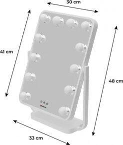 Humanas HS-HM01 White Make-up Mirror With LED Lighting -Cosmetica Promotiewinkel 1021x1200