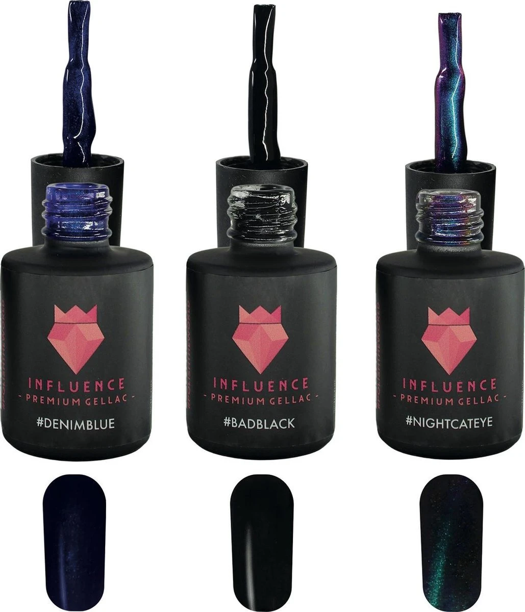 Merkloos Influence Premium Gellac #DARKSERIE - 3-kleuren - Inclusief Magneet 3 Merkloos Influence Premium Gellac #DARKSERIE - 3-kleuren - Inclusief Magneet