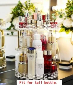 JZK Clear Acryl Home Beauty-organizer 360°, Draaibaare Cosmeticabox Voor Dresser, Slaapkamer, Badkamer, Voor Lippenstift, Kwastjes, Nagellak, Crèmes -Cosmetica Promotiewinkel 1030x1200 1