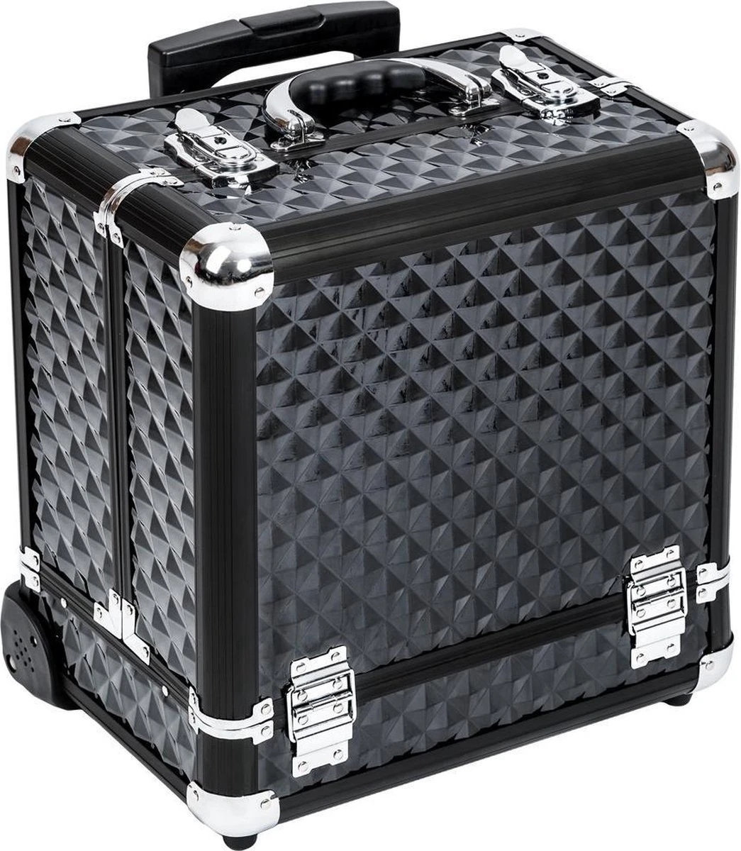 Dreamble Make-up Koffer - Make-up Trolley - Zwart - Rijdbaar - Met Wieltjes - Compact - 8 Vakken - Met Slot - 2 Sleutels 3 Dreamble Make-up Koffer - Make-up Trolley - Zwart - Rijdbaar - Met Wieltjes - Compact - 8 Vakken - Met Slot - 2 Sleutels - Afbeelding 2