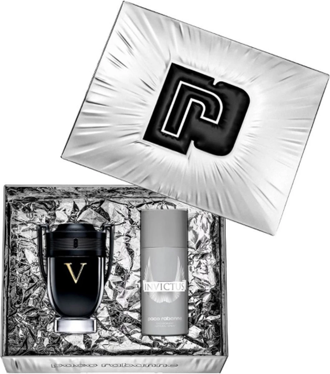 Paco Rabanne Invictus Victory Giftset -100 Ml Eau De Parfum Spray + 150 Ml Deodorant Spray - Cadeauset Voor Heren 3 Paco Rabanne Invictus Victory Giftset -100 Ml Eau De Parfum Spray + 150 Ml Deodorant Spray - Cadeauset Voor Heren