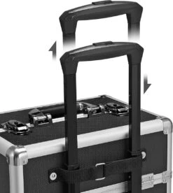 XXL PRO Visagie Beauty Case Koffer Trolley - Nagelkoffer Op Wielen Voor Makeup Of Cosmetica - Grote Uitklapbare Opbergsysteem Nagel Styliste Kapster - Zwart -Cosmetica Promotiewinkel 1075x1200