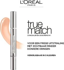 L’Oréal Paris - True Match Eye-Cream In A Concealer - 1-2R Rose Porcelain 18 L’Oréal Paris - True Match Eye-Cream In A Concealer - 1-2R Rose Porcelain -Cosmetica Promotiewinkel 1093x1200
