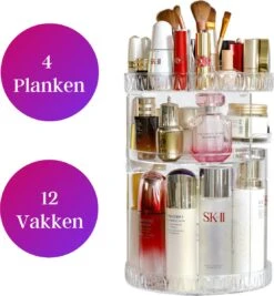 LuZana Make-Up Organizer - Beauty Organizer Voor Make Up - 360° Roterend - Opbergbox - Opbergdoos Cosmetica - Sieradendoos - Nagellak - Lippenstift - Transparant - Cadeautje Voor Vrouw -Cosmetica Promotiewinkel 1109x1200 2