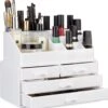 A&K 2in1 Make-up Organizer - 4 Lades Cosmetica Opbergdoos - Kaptafel - Wit -Cosmetica Promotiewinkel 1135x1200 4