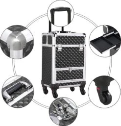 Monkey's Aluminium Kapperskoffer - Zwart - Beauty Case - Cosmeticakoffer - Make-upkoffer - Trolley - 360 Graden Wielen - 34 X 24 X 55.5 Cm 14 Monkey's Aluminium Kapperskoffer - Zwart - Beauty Case - Cosmeticakoffer - Make-upkoffer - Trolley - 360 Graden Wielen - 34 X 24 X 55.5 Cm -Cosmetica Promotiewinkel 1155x1200 3