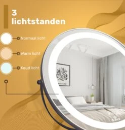 Great's® Make Up Spiegel Met LED Verlichting - ⌀ 40cm - Visagie Spiegel Rond - Extra Close Up Spiegeltje 10x - Zwart -Cosmetica Promotiewinkel 1157x1200 1