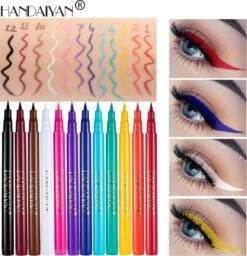 HANDAIYAN 12 Kleuren Mat Sneldrogend Niet Gemakkelijk Uit Te Vegen Kleur Eyeliner Set Make-up Show -Cosmetica Promotiewinkel 1158x1200 7