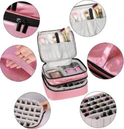 YONO Nagellak Tas - Nagelkoffer Beautycase - Cosmetica Koffer - Manicure Organizer - Roze 9 YONO Nagellak Tas - Nagelkoffer Beautycase - Cosmetica Koffer - Manicure Organizer - Roze -Cosmetica Promotiewinkel 1160x1200 5