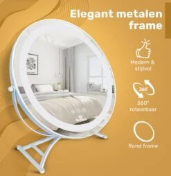 Great's® Make Up Spiegel Met LED Verlichting- ⌀ 40cm - Visagie Spiegel Rond - Extra Close Up Spiegeltje 10x - Wit 11 Great's® Make Up Spiegel Met LED Verlichting- ⌀ 40cm - Visagie Spiegel Rond - Extra Close Up Spiegeltje 10x - Wit -Cosmetica Promotiewinkel 1166x1200