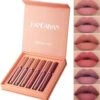 Set Van 6 X Matte Lip Gloss Nude | Lipgloss Matte Set | Waterproof | Nude Kleuren