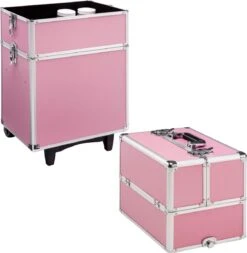 TecTake Cosmetica Koffer Met 3 Etages - Roze - Make-up Koffer -Cosmetica Promotiewinkel 1172x1200 3