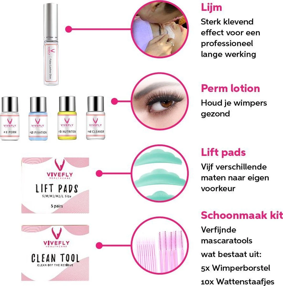 Vivefly Healthcare Wimperlifting Set - Complete Kit Voor Wimper- En Wenkbrauw Lifting - Extra Sterke Lijm - 25-delig - Wimperlift - Lash Lift Kit - Wimperserum - Wimpers Krullen - Brow Lamination - Geschikt Voor Professioneel Gebruik 4 Vivefly Healthcare Wimperlifting Set - Complete Kit Voor Wimper- En Wenkbrauw Lifting - Extra Sterke Lijm - 25-delig - Wimperlift - Lash Lift Kit - Wimperserum - Wimpers Krullen - Brow Lamination - Geschikt Voor Professioneel Gebruik - Afbeelding 2