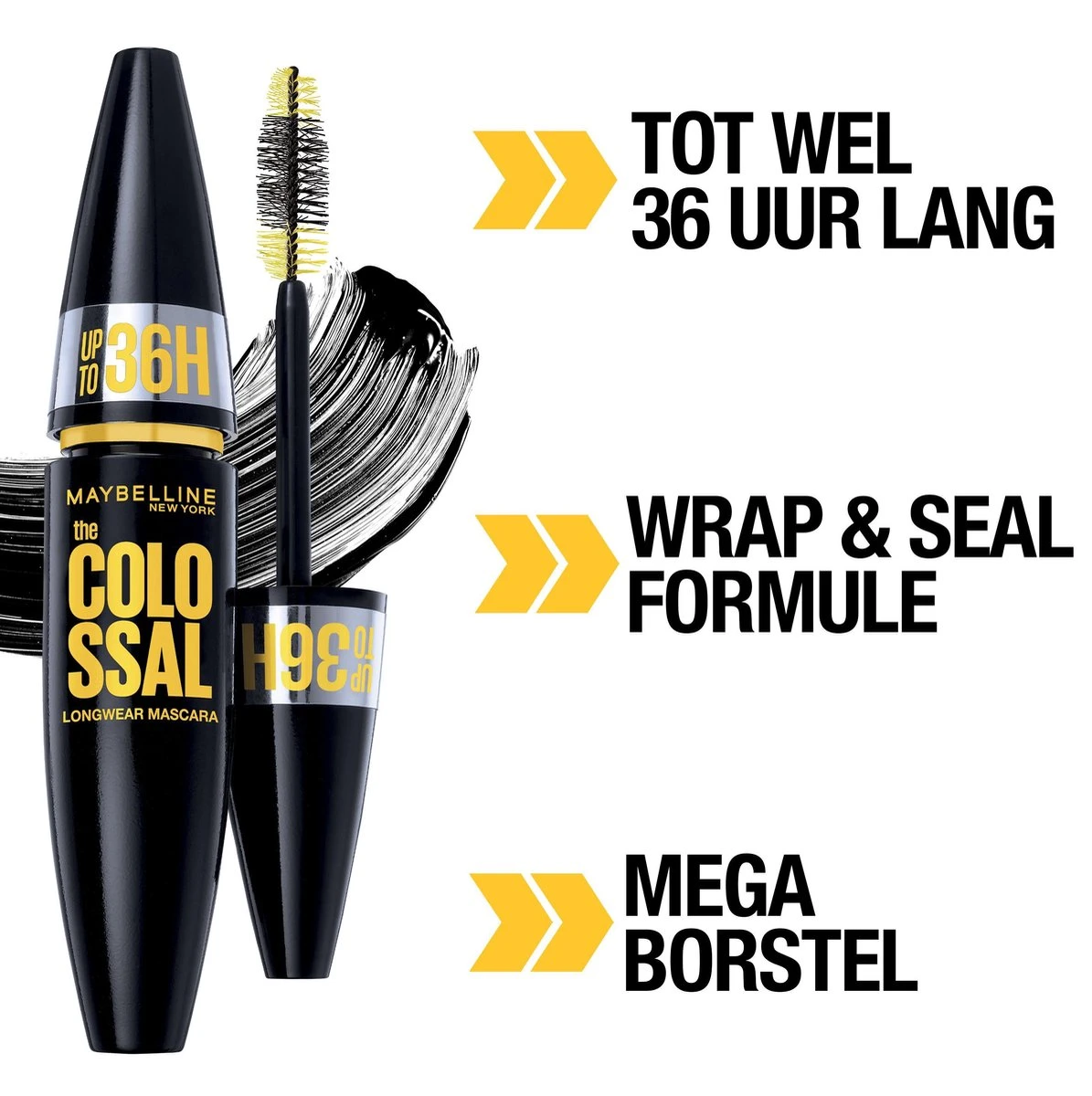 Maybelline New York Colossal Up To 36H Mascara - 01 Black 5 Maybelline New York Colossal Up To 36H Mascara - 01 Black - Afbeelding 3