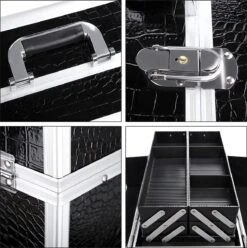 A.T. Shop Cosmeticakoffer, Make-up Koffer, Beauty Case, Bewaren Van Make-up, Nagellak. Zwart -Cosmetica Promotiewinkel 1196x1200 4