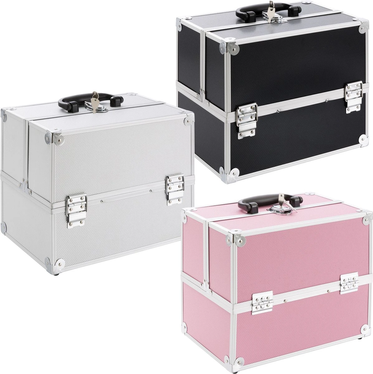 AREBOS Cosmeticakoffer Beauty Case Multikoffer 15 L Roze 5 AREBOS Cosmeticakoffer Beauty Case Multikoffer 15 L Roze - Afbeelding 3