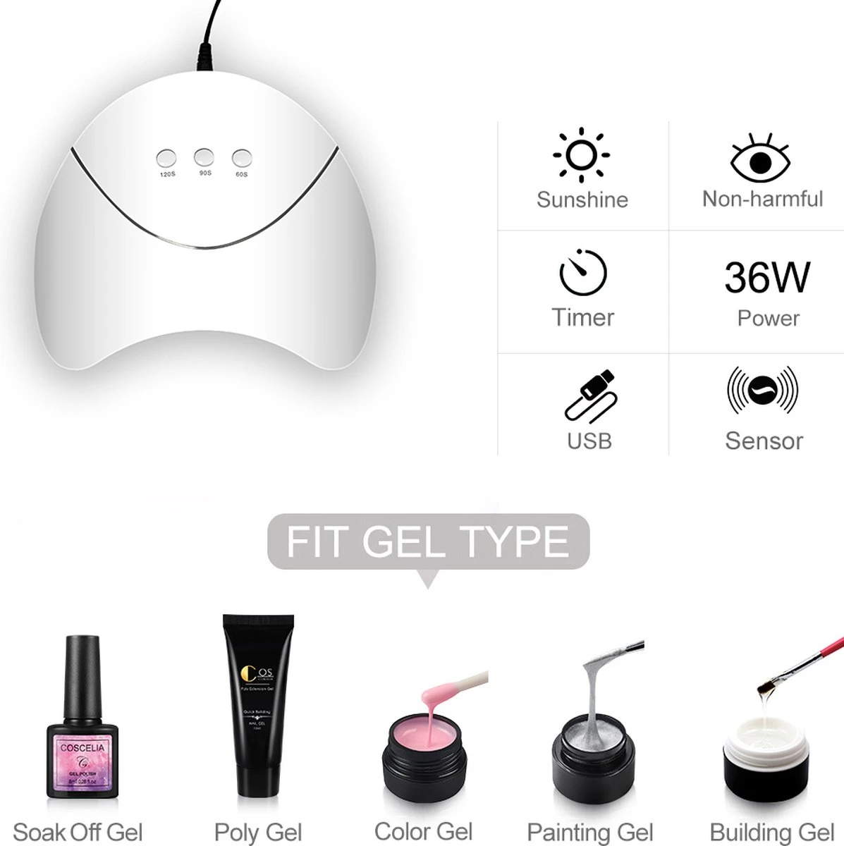 Royala D6 Gellak - Gellak Starterspakket 10 Kleuren - Gellak - Gellak Set - UV LED Lamp 36W - Manicure - Nagellak - Nail Art - 10 Kleuren Gel Polish - Nagellakset - Gellakset 14 Royala D6 Gellak - Gellak Starterspakket 10 Kleuren - Gellak - Gellak Set - UV LED Lamp 36W - Manicure - Nagellak - Nail Art - 10 Kleuren Gel Polish - Nagellakset - Gellakset - Afbeelding 12