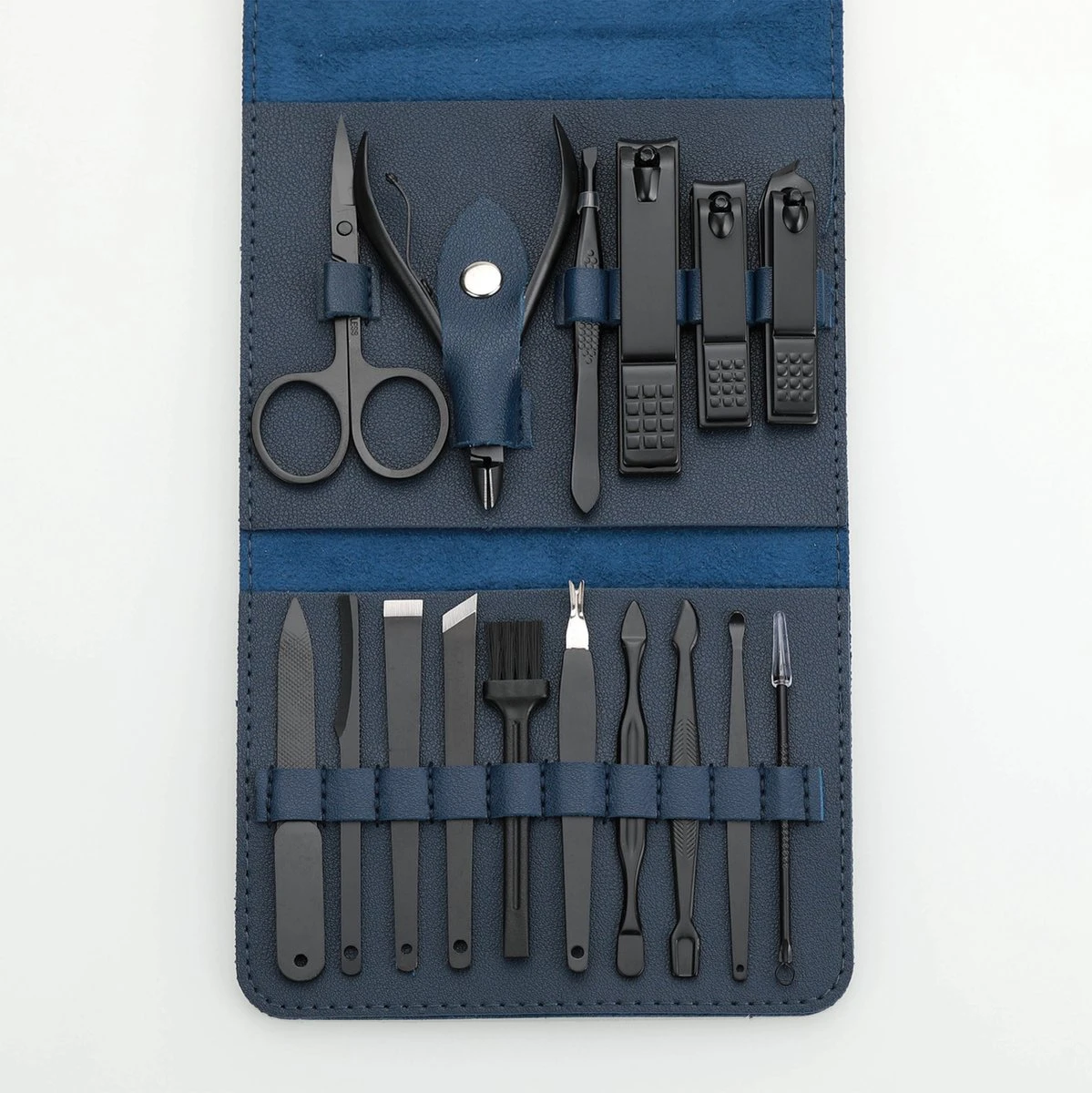 Fritzline© Professionele Manicureset 16-delig | Nagelset Incl. Nagelvijl & Nagelknipper | Lederen Blauwe Etui | Manicure Pedicure Set 4 Fritzline© Professionele Manicureset 16-delig | Nagelset Incl. Nagelvijl & Nagelknipper | Lederen Blauwe Etui | Manicure Pedicure Set - Afbeelding 2