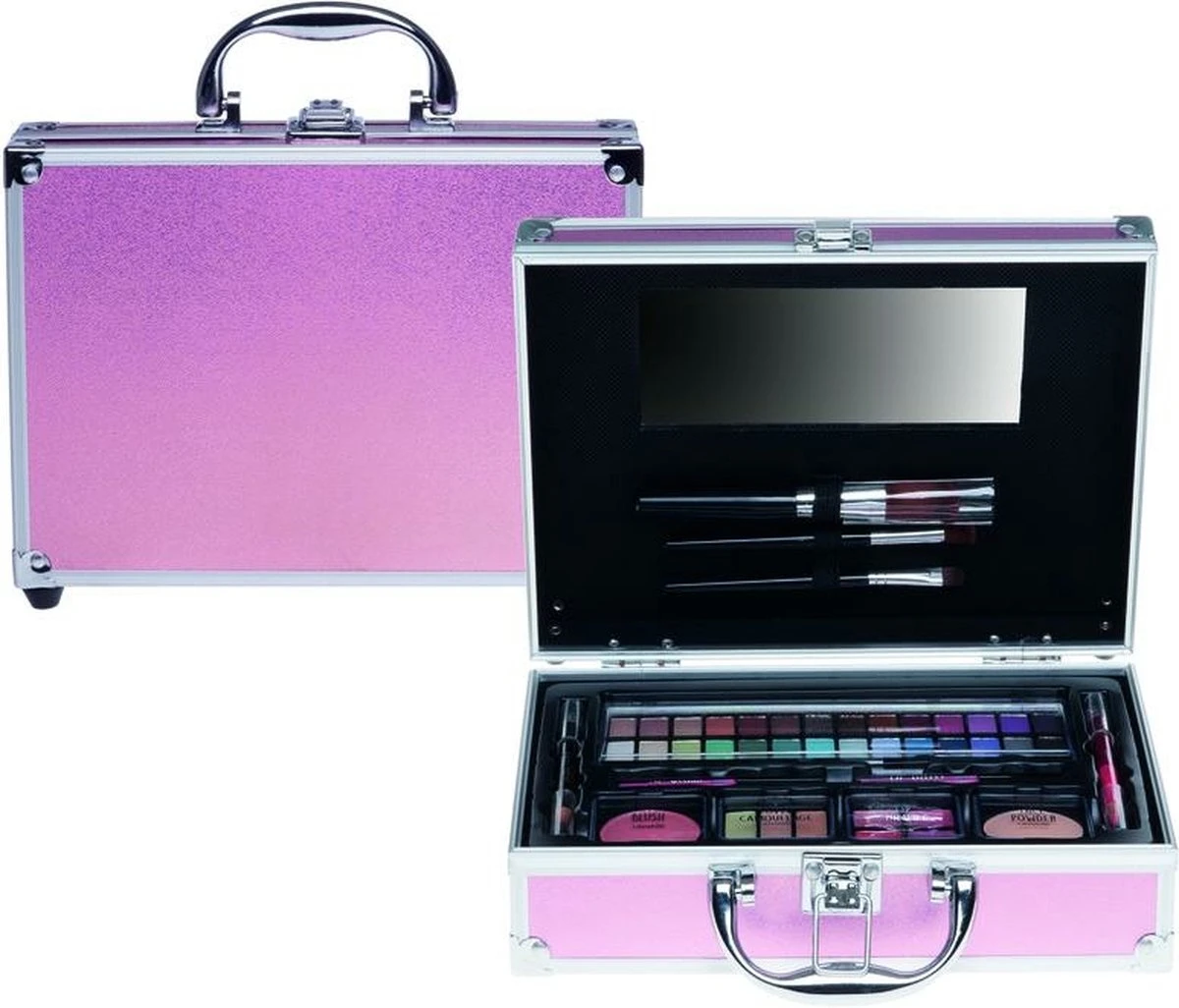 Make Up Koffer Glanzend Roze 5 Make Up Koffer Glanzend Roze - Afbeelding 3