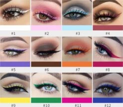Handaiyan Liquid Eyeliner – 12 Verschillende Kleuren - Make Up – Set - Kleur - Cadeau - Kleuren - Waterproof & Langhoudend 34 Handaiyan Liquid Eyeliner – 12 Verschillende Kleuren - Make Up – Set - Kleur - Cadeau - Kleuren - Waterproof & Langhoudend -Cosmetica Promotiewinkel 1200x1048 3