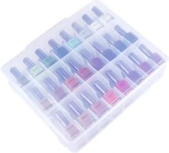Nagellak Organizer - Koffer Met Vakverdeling - Ruimte Voor 48 Verschillende Nagellakpotjes - 35 X 30 Cm - Kunststof - Naaigarenopbergkoffer -Cosmetica Promotiewinkel 1200x1089