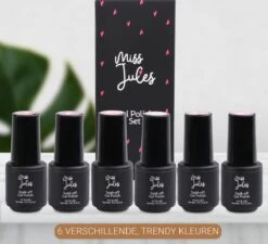 Miss Jules - 6-Delige Gellak Starterspakket - Nagellak - Kleur Paars, Roze & Glitter - Glanzend & Dekkend Resultaat -Cosmetica Promotiewinkel 1200x1094 6