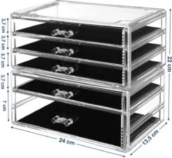 SONGMICS Make-up Organiser, 2-delige Opbergdozen Voor Sieraden En Cosmetica, Stapelbaar, Met 5 Laden, Transparant Polystyreen JMU32TP 12 SONGMICS Make-up Organiser, 2-delige Opbergdozen Voor Sieraden En Cosmetica, Stapelbaar, Met 5 Laden, Transparant Polystyreen JMU32TP -Cosmetica Promotiewinkel 1200x1102 1
