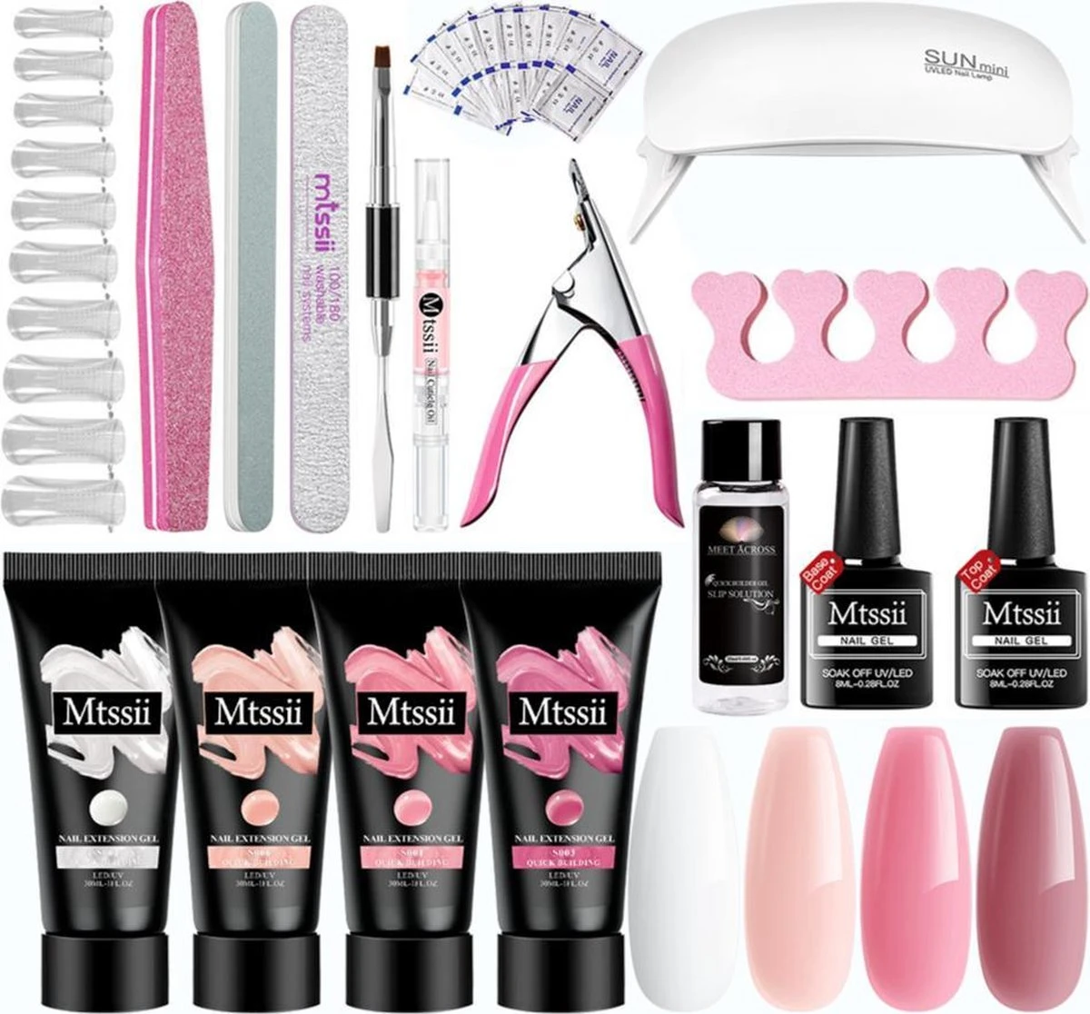 Merkloos Mtssii - POLYGEL Kit - 4 Kleuren Polygel 30ML - Roze En Wit - Starterkit - Manicure Set- Gellak - UV Lamp - Polygel Nagels Starterspakket - Nepnagels - 3 Merkloos Mtssii - POLYGEL Kit - 4 Kleuren Polygel 30ML - Roze En Wit - Starterkit - Manicure Set- Gellak - UV Lamp - Polygel Nagels Starterspakket - Nepnagels -