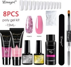 Merkloos Polygel Set, Polygel Kit, Polygel Starterset, Polygel, Gellak Starterset, Polygel, Polygel Kit - Nagelverlenging - Nagelversteviging - Manicure Set - Gel Nagellak -