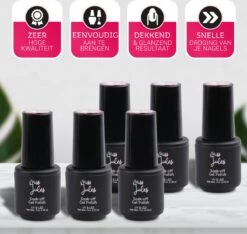 Miss Jules - 6-Delige Gellak Starterspakket - Nagellak - Kleur Paars, Roze & Glitter - Glanzend & Dekkend Resultaat -Cosmetica Promotiewinkel 1200x1138 2