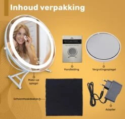 Great's® Make Up Spiegel Met LED Verlichting- ⌀ 40cm - Visagie Spiegel Rond - Extra Close Up Spiegeltje 10x - Wit 15 Great's® Make Up Spiegel Met LED Verlichting- ⌀ 40cm - Visagie Spiegel Rond - Extra Close Up Spiegeltje 10x - Wit -Cosmetica Promotiewinkel 1200x1143 1