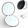 Led-verlichte Oplaadbare Compacte Make-up Spiegel Rond |1 X 2 X Vergroting | Make-upspiegel | Zakspiegel | Handspiegel | Reisspiegel | Dimbaar|als Cadeau | USB-lader | Rond | Zwart -Cosmetica Promotiewinkel 1200x1148 4