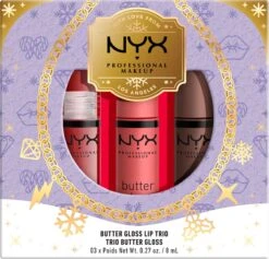 NYX Professional Makeup - Holidays 2022 Mrs Claus - Butter Gloss Trio - Lip Gloss 11 NYX Professional Makeup - Holidays 2022 Mrs Claus - Butter Gloss Trio - Lip Gloss -Cosmetica Promotiewinkel 1200x1150 3