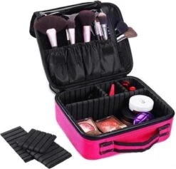 Cosmetica Koffer - Make-up Koffer Met Verstelbare Vakken - Visagie En Nagelstyliste Beauty Koffer - 26x23x9CM - Roze -Cosmetica Promotiewinkel 1200x1153 1