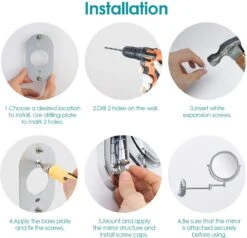 Auxmir Cosmetische Spiegel Met 1X / 10X Vergroting LED Verlichting, Dimbare Make-up Spiegel Met Touch Schakelaar USB Oplaadbare, Scheerspiegel 360 ° Draaibare Muurbeugel Voor Badkamer, Spa En Hotel 19 Auxmir Cosmetische Spiegel Met 1X / 10X Vergroting LED Verlichting, Dimbare Make-up Spiegel Met Touch Schakelaar USB Oplaadbare, Scheerspiegel 360 ° Draaibare Muurbeugel Voor Badkamer, Spa En Hotel -Cosmetica Promotiewinkel 1200x1155 3