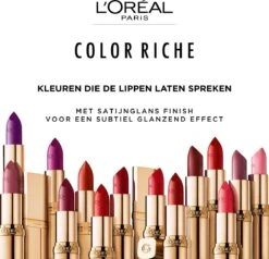 L’Oréal Paris Lippenstift Color Riche Satin - 142 Bonjour Bastille Paars -Cosmetica Promotiewinkel 1200x1158 17