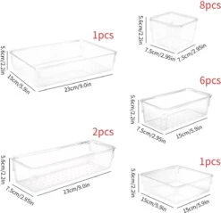 Aokyom Make-uporganizer, 18 Stuks, Kunststof Opbergdozen Voor Kantoor, Lades, Organizer, Lade-organizer, Doorzichtige Lade-inzet Voor Bureau, Keuken, Badkamer 13 Aokyom Make-uporganizer, 18 Stuks, Kunststof Opbergdozen Voor Kantoor, Lades, Organizer, Lade-organizer, Doorzichtige Lade-inzet Voor Bureau, Keuken, Badkamer -Cosmetica Promotiewinkel 1200x1163 4