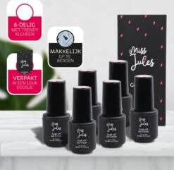 Miss Jules - 6-Delige Gellak Starterspakket - Nagellak - Kleur Paars, Roze & Glitter - Glanzend & Dekkend Resultaat -Cosmetica Promotiewinkel 1200x1172 3