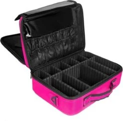 Cosmetica Koffer - Make-up Koffer Met Verstelbare Vakken - Visagie En Nagelstyliste Beauty Koffer - 26x23x9CM - Roze -Cosmetica Promotiewinkel 1200x1180 3