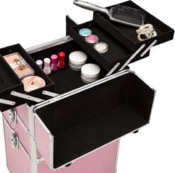 TecTake Cosmetica Koffer Met 3 Etages - Roze - Make-up Koffer -Cosmetica Promotiewinkel 1200x1185