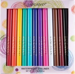 HANDAIYAN 12 Kleuren Mat Sneldrogend Niet Gemakkelijk Uit Te Vegen Kleur Eyeliner Set Make-up Show -Cosmetica Promotiewinkel 1200x1188 3
