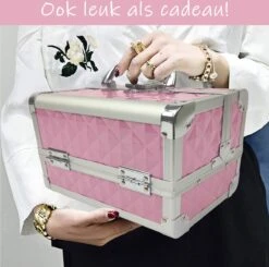 Make Up Koffer Meisjes En Dames Roze - Make Up Organizer Met Spiegel - Cosmetica Koffer - Beautycase Koffer -Cosmetica Promotiewinkel 1200x1190 7