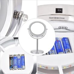 A&K Make Up Spiegel Met Ringverlichting | LED Verlichting | Scheerspiegel - Zilver -Cosmetica Promotiewinkel 1200x1196 5