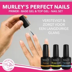 MURLEY’s Primer Base Coat Top Coat 3 In 1 Set Voor Gellak Polygel Acryl Basecoat & Topcoat - 3x 15ml - Gel Nagellak - Gelnagellak - UV / LED Lamp Gelnagels -Cosmetica Promotiewinkel 1200x1200 1021