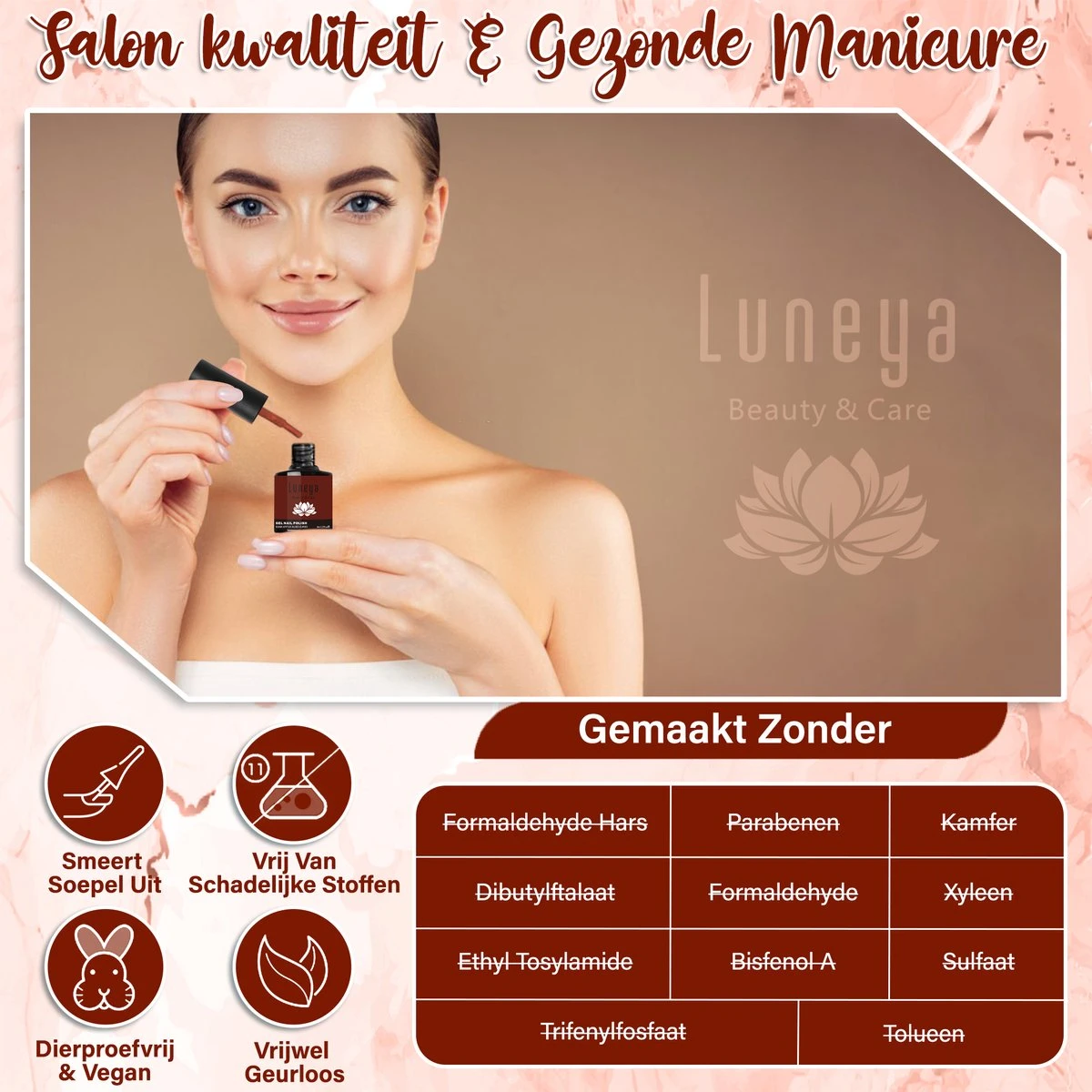 Luneya Gellak - Nude Tones Edition - 6-Delige Gellak Starterspakket - Gel Nagellak 7 Luneya Gellak - Nude Tones Edition - 6-Delige Gellak Starterspakket - Gel Nagellak - Afbeelding 5
