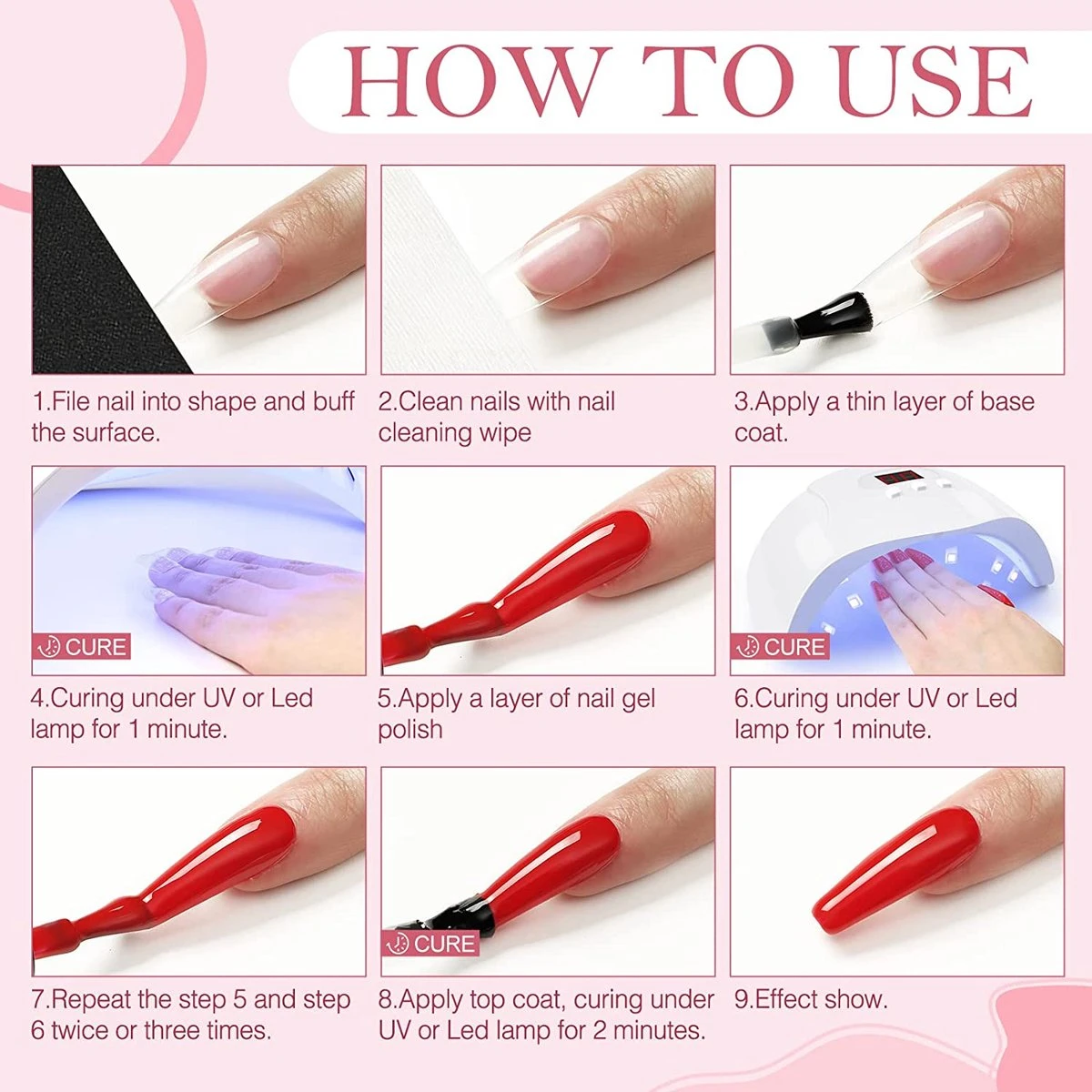 Gellak Starterspakket - 6 Kleuren - UV Lamp 48W - Gellak - Gel Nagellak - Gellak Set 7 Gellak Starterspakket - 6 Kleuren - UV Lamp 48W - Gellak - Gel Nagellak - Gellak Set - Afbeelding 5