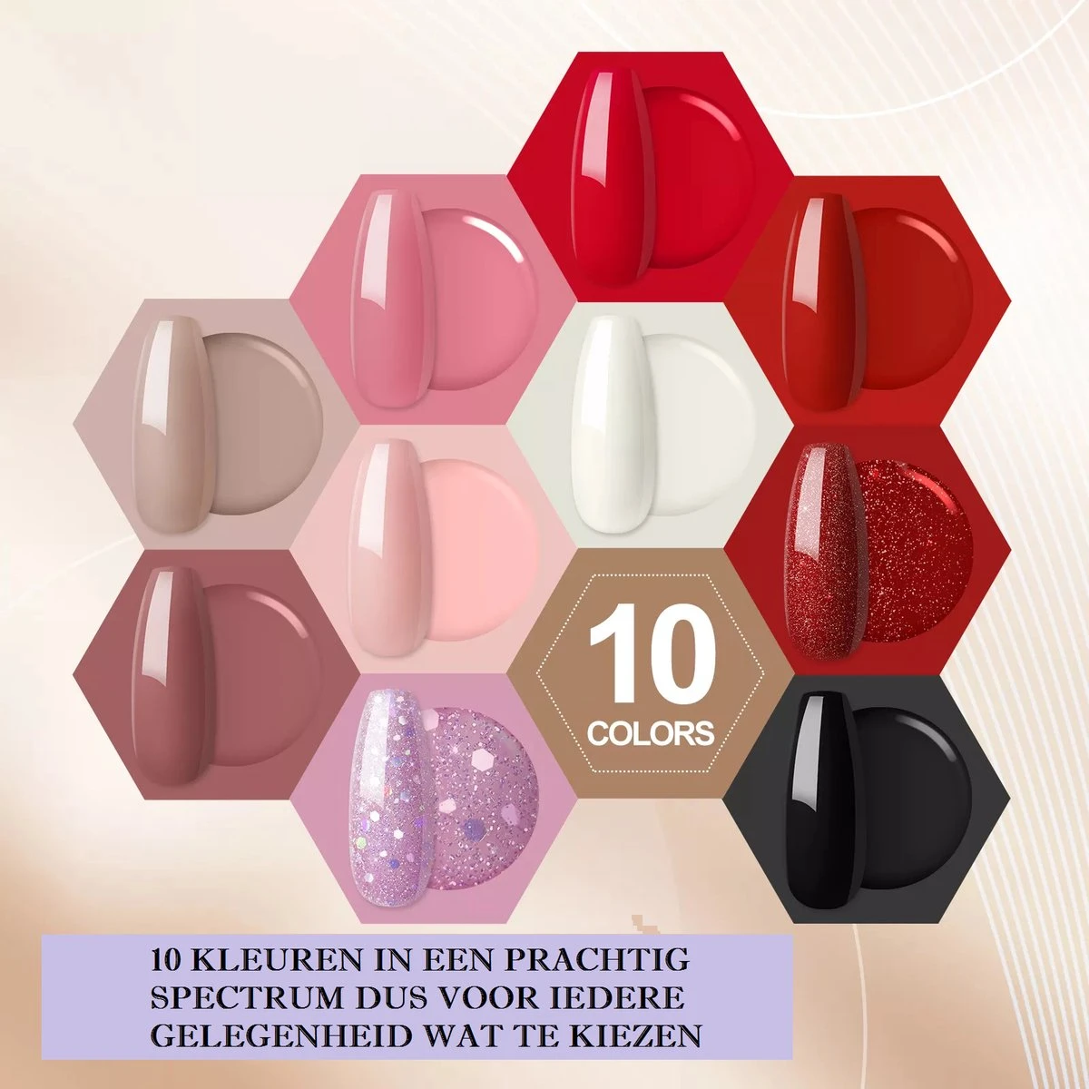 Royala D6 Gellak - Gellak Starterspakket 10 Kleuren - Gellak - Gellak Set - UV LED Lamp 36W - Manicure - Nagellak - Nail Art - 10 Kleuren Gel Polish - Nagellakset - Gellakset 5 Royala D6 Gellak - Gellak Starterspakket 10 Kleuren - Gellak - Gellak Set - UV LED Lamp 36W - Manicure - Nagellak - Nail Art - 10 Kleuren Gel Polish - Nagellakset - Gellakset - Afbeelding 3