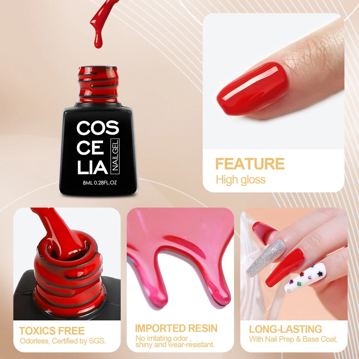 Royala D6 Gellak - Gellak Starterspakket 10 Kleuren - Gellak - Gellak Set - UV LED Lamp 36W - Manicure - Nagellak - Nail Art - 10 Kleuren Gel Polish - Nagellakset - Gellakset 12 Royala D6 Gellak - Gellak Starterspakket 10 Kleuren - Gellak - Gellak Set - UV LED Lamp 36W - Manicure - Nagellak - Nail Art - 10 Kleuren Gel Polish - Nagellakset - Gellakset - Afbeelding 10