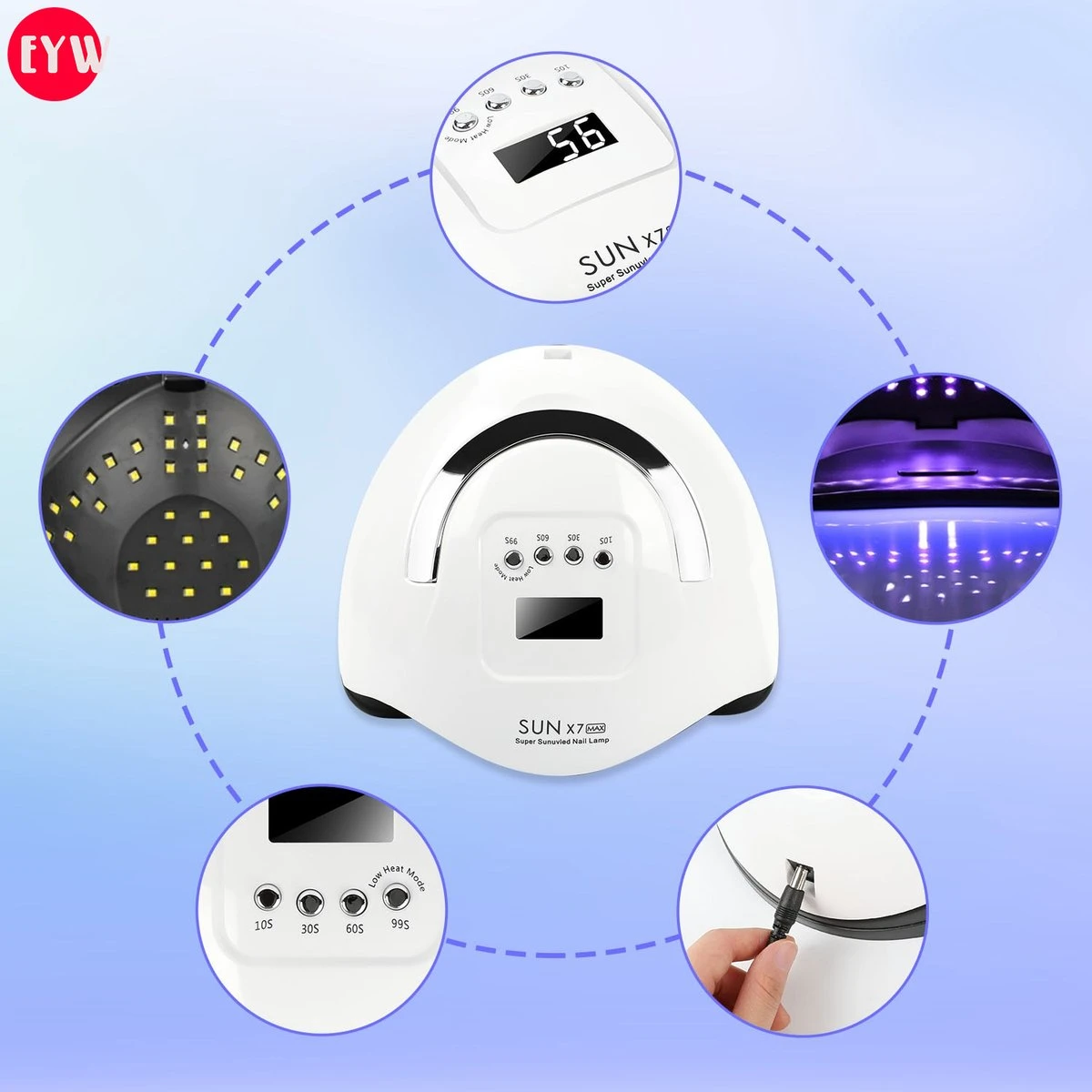 Nageldroger - Nageldrogers - 80 Watt UV LED Lamp Nagels - 45 Leds - Nagellak Droger - UV LED Lamp - Nagellamp - Nail Dryer - Nageldroger Voor Gel Nagellak - Gewone Nagellak - Wit 7 Nageldroger - Nageldrogers - 80 Watt UV LED Lamp Nagels - 45 Leds - Nagellak Droger - UV LED Lamp - Nagellamp - Nail Dryer - Nageldroger Voor Gel Nagellak - Gewone Nagellak - Wit - Afbeelding 5