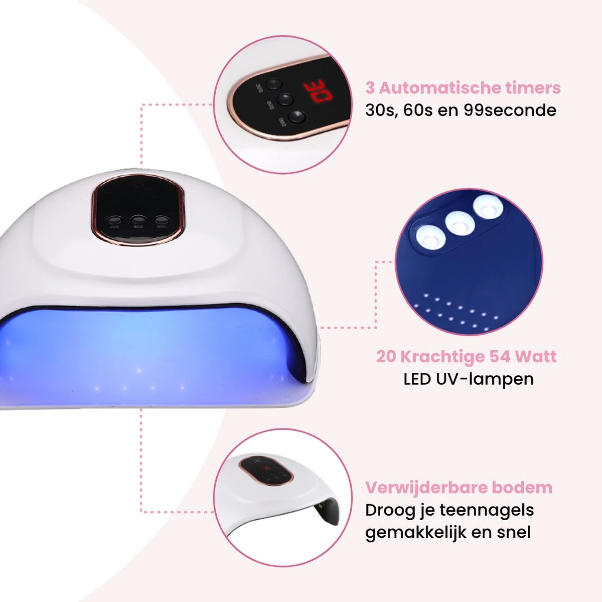 Price2buy UV Lamp Gelnagels + Extra's - Nagellamp - Set Met Nageldroger - Gellak Lamp - Draagbaar 9 Price2buy UV Lamp Gelnagels + Extra's - Nagellamp - Set Met Nageldroger - Gellak Lamp - Draagbaar - Afbeelding 7